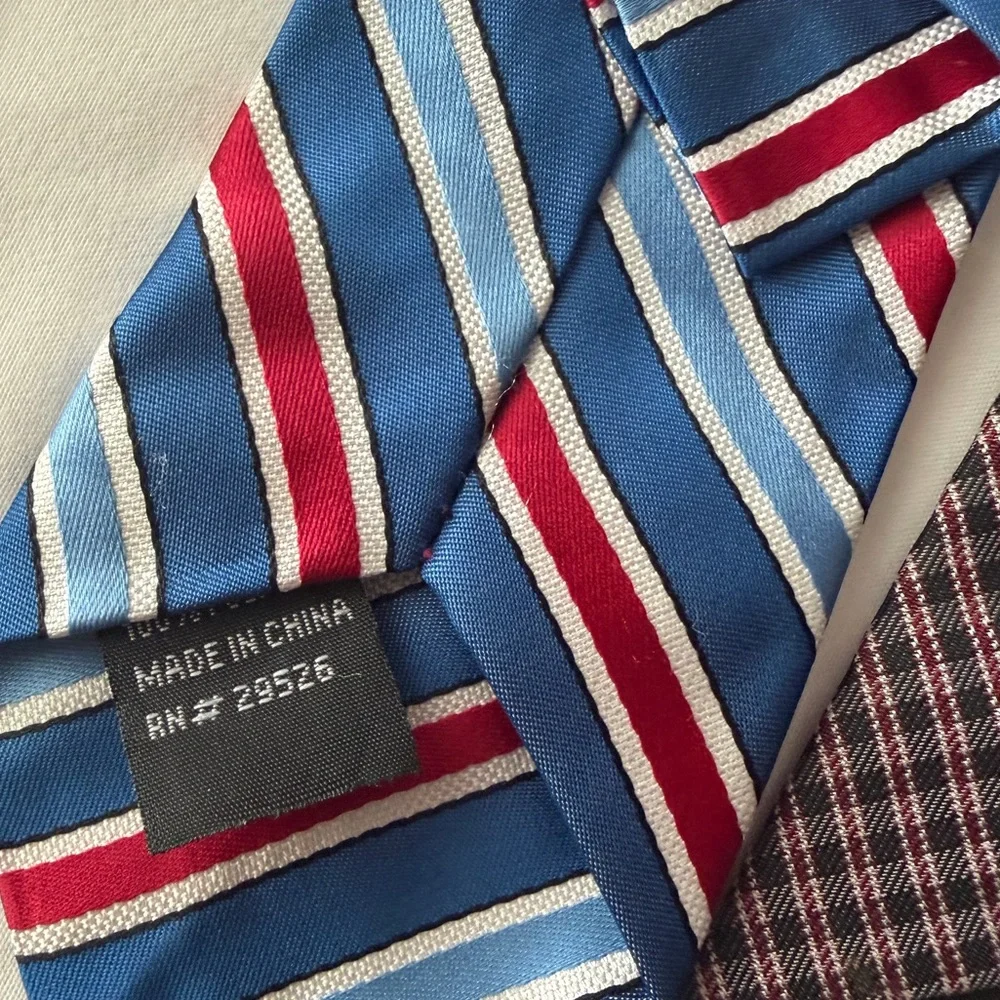 Elegant Striped and Checkered Ties Set Clip on ties